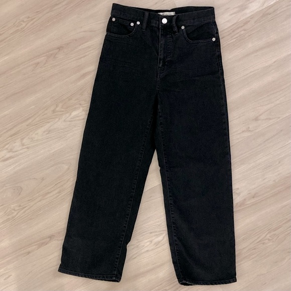 Madewell Slim Wide-Leg High Waist Black Jeans sz 28 - Picture 3 of 6